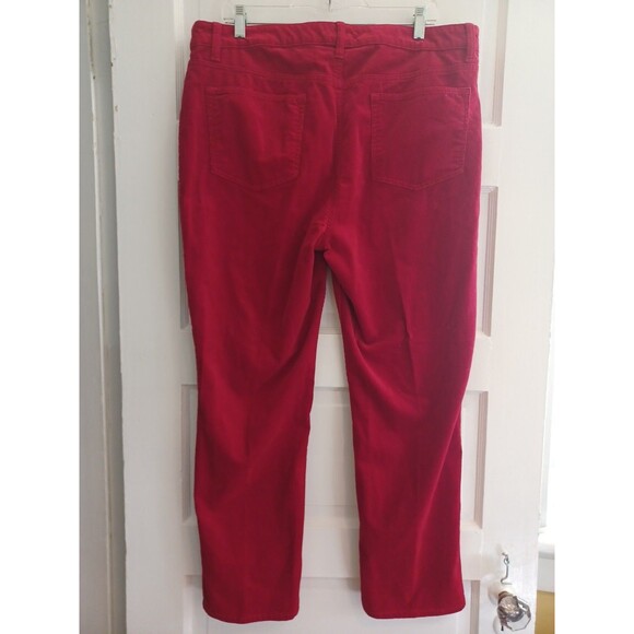 Talbots red corduroy pants 16Petite high rise straight 5-pocket Christmas classi - Picture 4 of 12